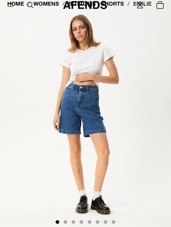 Afends Pants - Afends Mid Blue High-Rise Denim Shorts